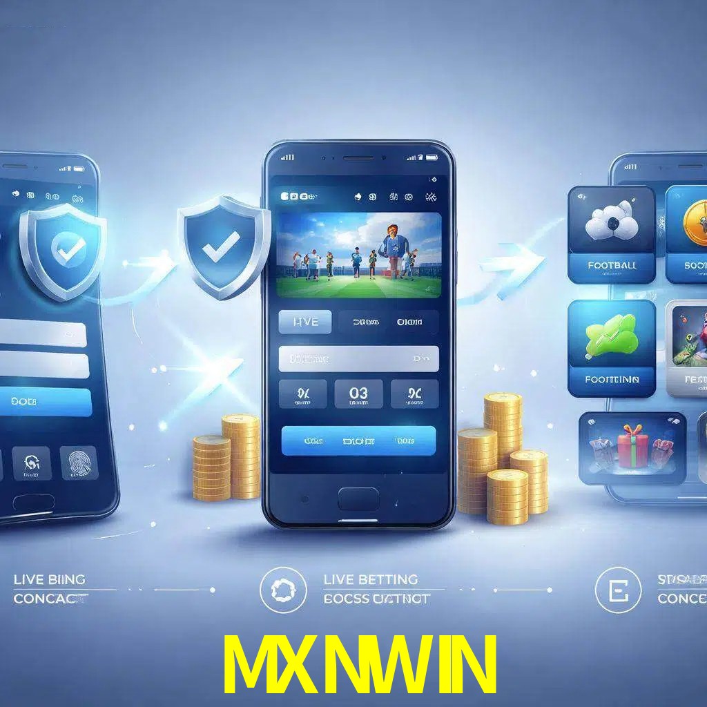 Pasos de acceso a la app MXNWIN en pantalla de teléfono móvil